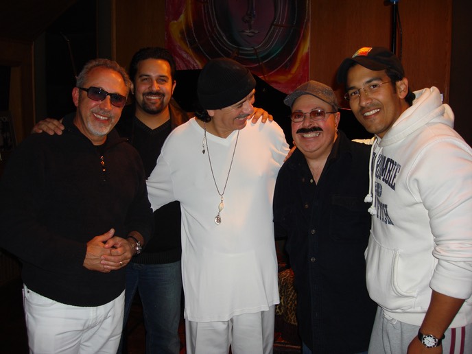 con Emilio, Gloria, Santana y Orestes Vilato