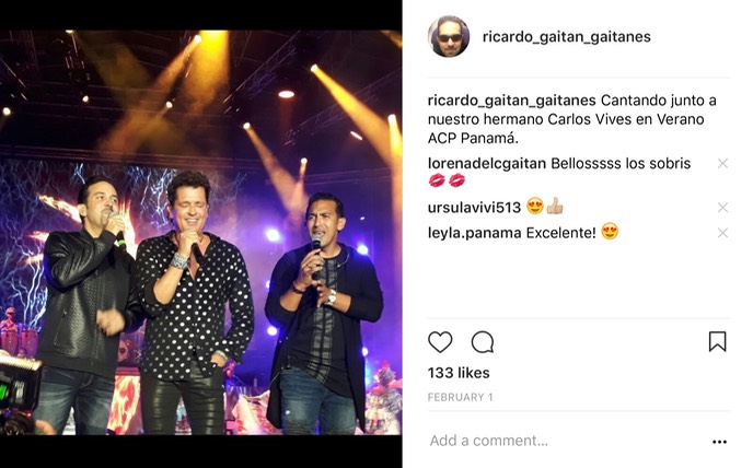 junto a Carlos Vives en show ACP 2018, Panamá