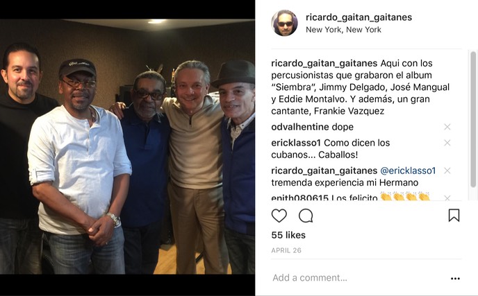 junto a Jimmy Delgado, Jose Mangual Jr., Eddie Montalvo y Frankie Vasquez