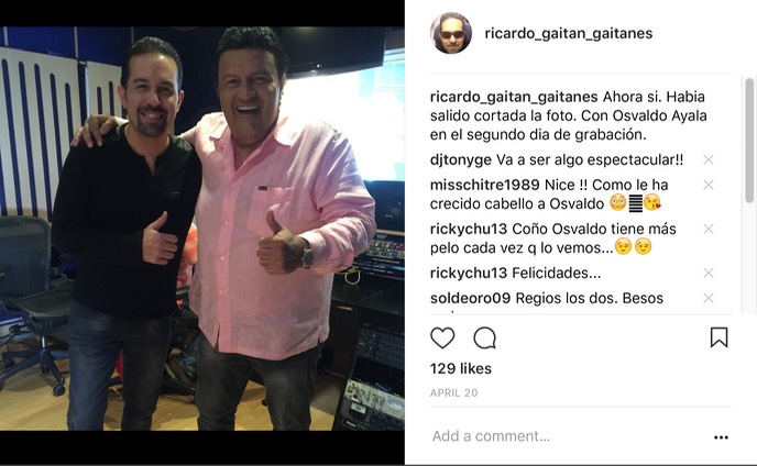 junto a Osvaldo Ayala grabando Sube la marea