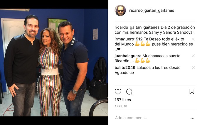 junto a Samy y Sandra grabando Sube la marea